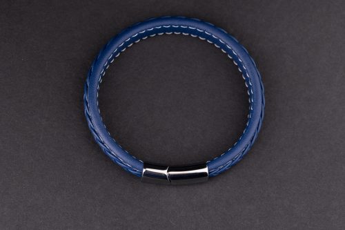 Braided Leather Bracelet – Blue
