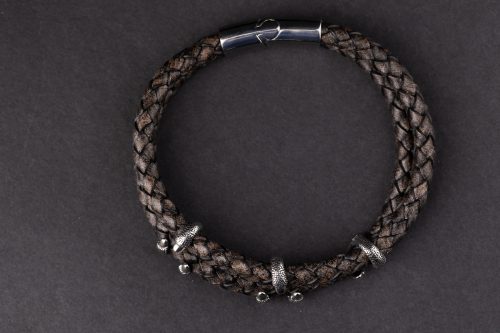 Braided Leather Claw Bracelet