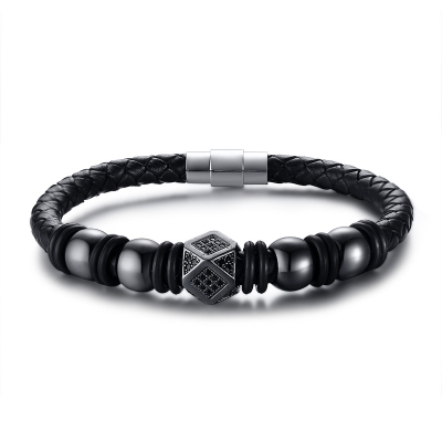 Beaded Leather Bracelet